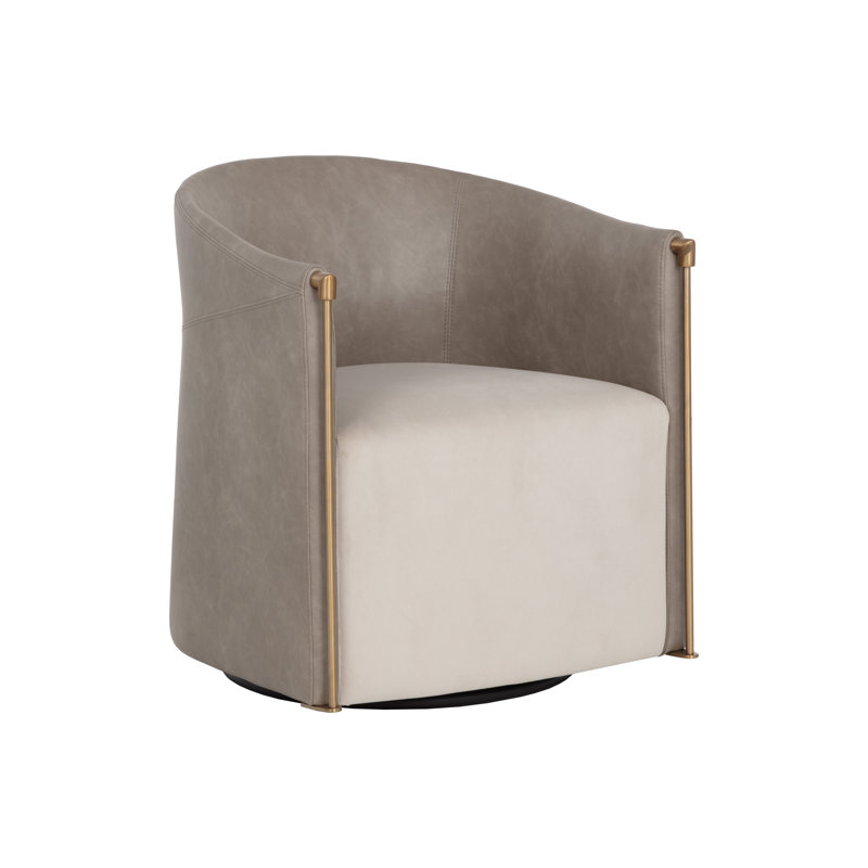 FAUTEUIL DE GALETTE PIVOTANT LEONTINE - GELLAR EARTH / EGLINTON ESPRESSO, Polyester brun
