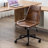 Keavey 23" wide Leather Mid Back Armless Swivel Adjustable Seat Height Home Office Task Chairs-983006207-983006206