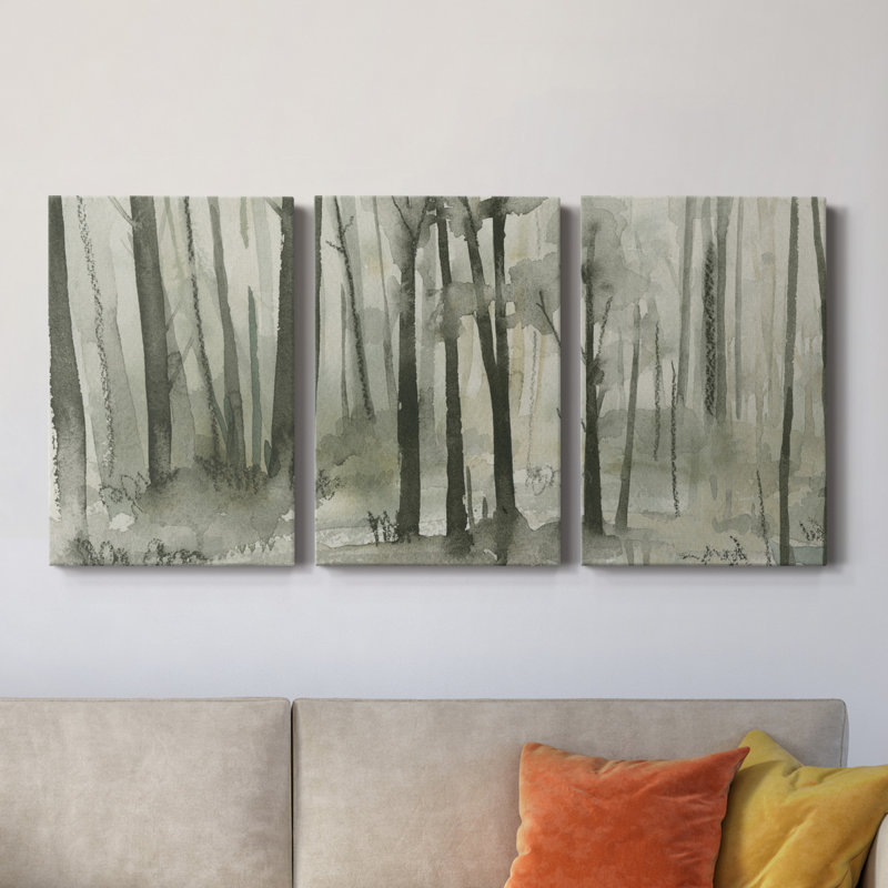Into The Woods I - Toile tendue avec châssis de qualité supérieure - Prêt à accrocher, H 48 po x l 96 po x P 1 po