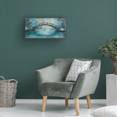 Art mural sur toile tendue - «Forest Bridge» par Imagine It Images pour décor de salon, de chambre à coucher ou de bureau - 12 x 24