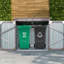 Rangement extérieur pour les déchets - Rouille, verrouillable, abri de jardin polyvalent, pour ranger les déchets, les outils, le bois de chauffage et le patio