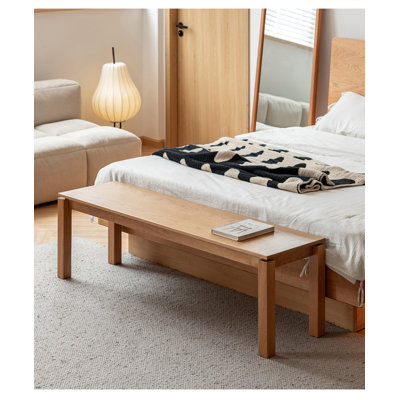 Banc rectangulaire en bois de cerisier de style nordique pour le salon et la salle à manger