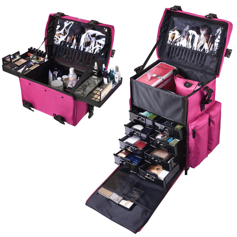Fabric Makeup Organizer, Deep Pink
