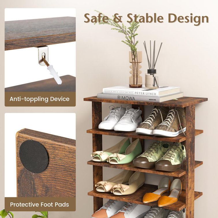 14 Pair Shoe Rack Latitude Run Finish: Rustic Brown