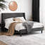 Lit plateforme tapissier Toderick avec aile de luxe et mélange de lin-985124325-985124324
