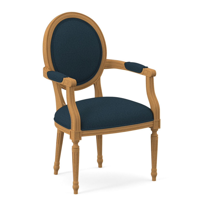 Chaise avec accoudoirs en tissu Dauphin, Ambre, Lagon Margaret