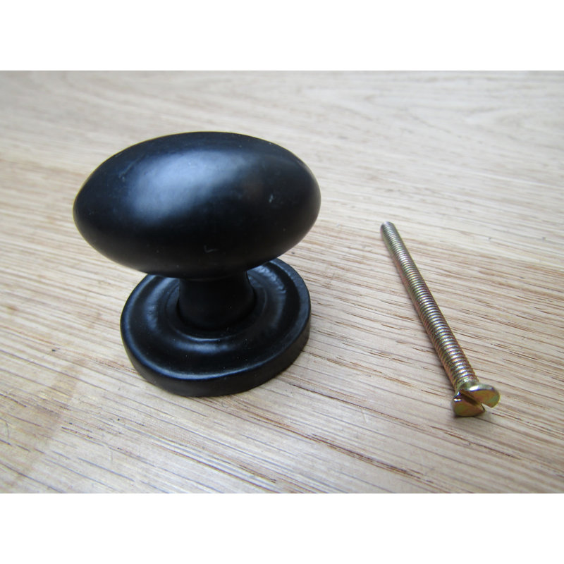 Clem 25mm Length Oval Knob, Black Antique