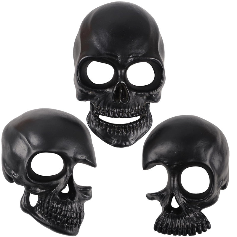 Dark Resin Skeleton Wall Mounted Gothic Sculpture Set