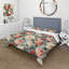 Ensemble de housse de couette rétro à motif floral rose et bleu II-1912875624