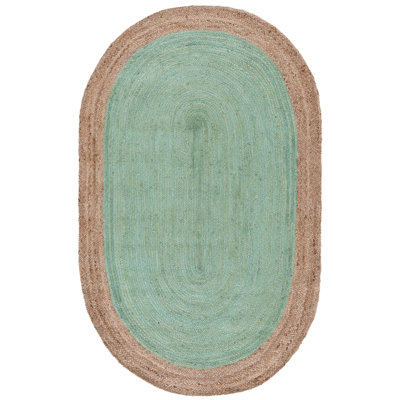 Vicksburg Handwoven Jute/Sisal Teal/Natural Area Rug