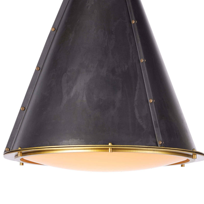 1 - Light Chandelier, Blackened Brass