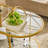 Oval Champagne Gold Iron Frame Paired with Transparent Glass Double-layer Coffee Table-364657031