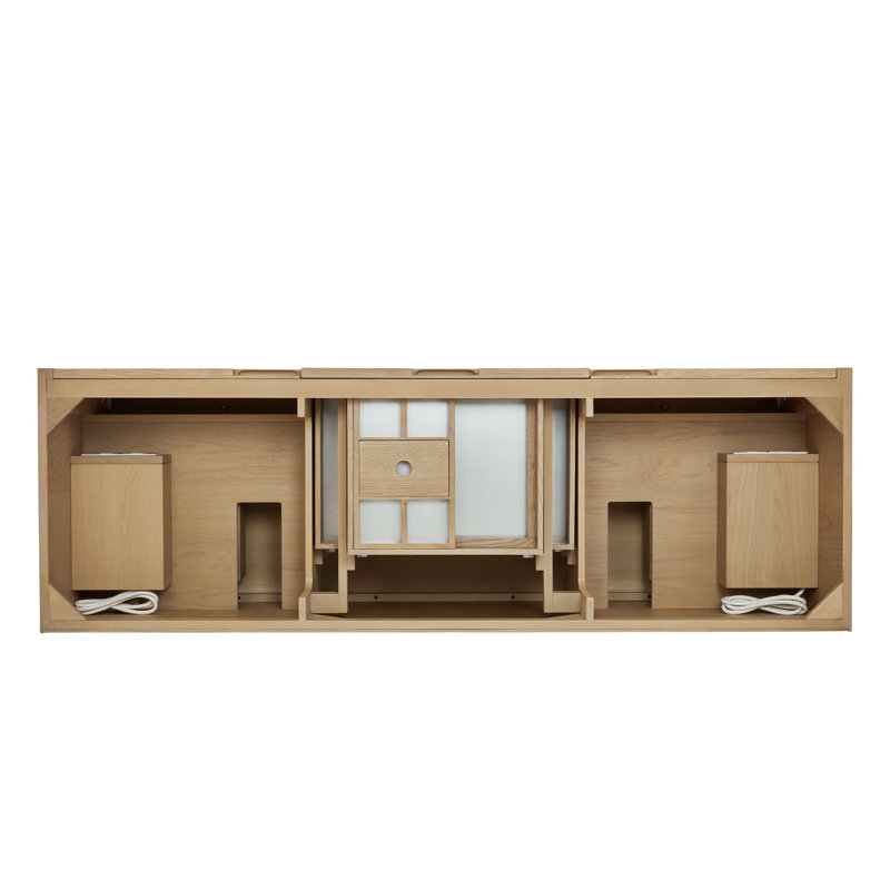 Solene 72'' W Double Vanity, White Zeus Quartz, 8" Centers