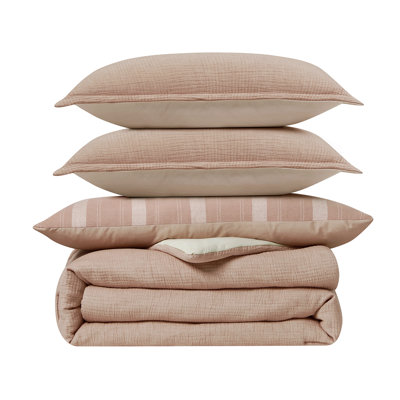Becki Owens Details By  Cherie Stripe 4-piece Blush Matelassé Comforter Set, King In Pink