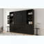Grand lit escamotable en bois avec tablettes et armoires de rangement-1311880999