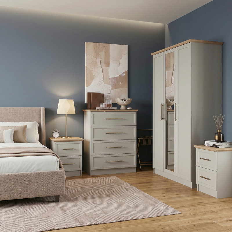 Cleverton 4 Piece Compact Bedroom Storage Set, Light Grey