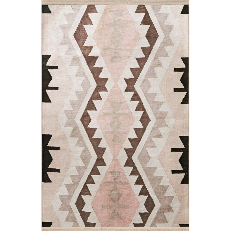 Beige Mixed Geometric Shape Pattern Creative Modern Decorative Machine Washable Area Rug, Runner 3'3" x 9'10"