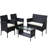 4 Pc Rattan Patio Furniture Set, Outdoor Patio Cushioned Seat Wicker Sofa-303674716