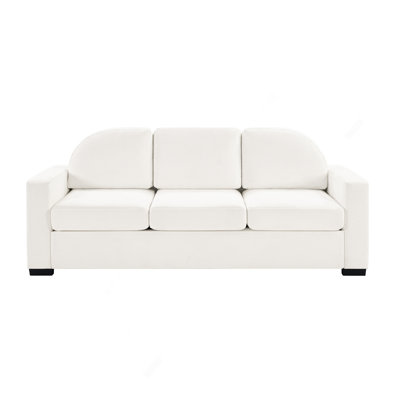 Modern 3-Seater Sofa 84.7" Sofa Couch  Upholstered Sofa With Curved Backrest For Living Room Or Small Space