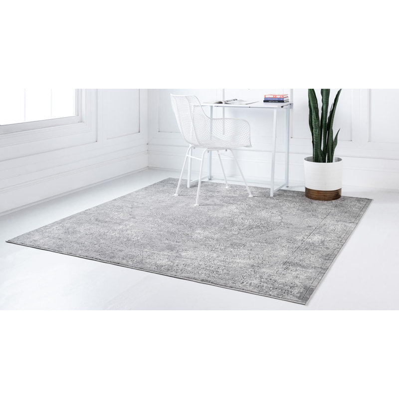 Tapis oriental gris Janousek, Carré 10 pi