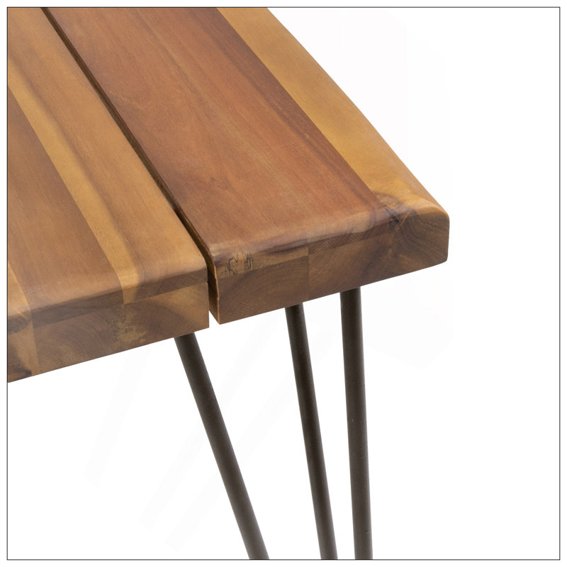 Table à manger rectangulaire en bois et métal Zion