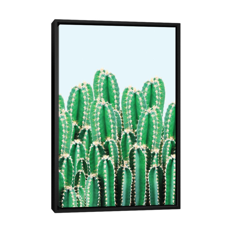 «Kaktos», impression sur toile, H 26 po x l 18 po x P 1,5 po, Toile avec cadre flottant noir, Pas de tapis