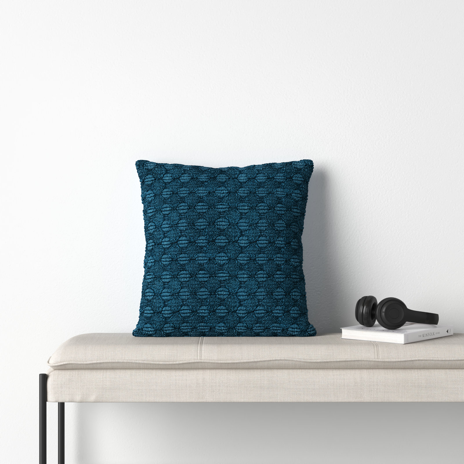 Roya Cotton Throw Pillow, Teal