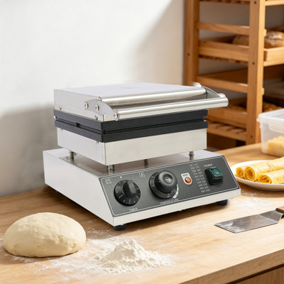 Commercial Nonstick Electric Waffle Maker Baker Non-Stick & Temp Control 1750W