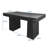 55" Mid Century Modern Executive Desk, Black Wood Office Desk with Double Trapezoid Base