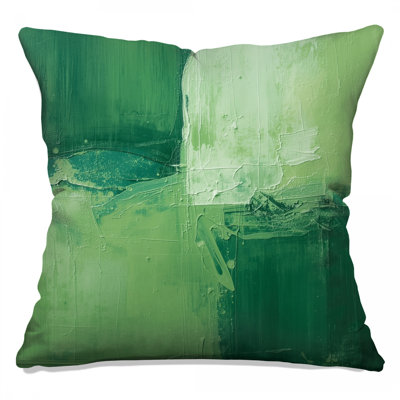 Green Textured Abstract Double Sided Throw Pillows