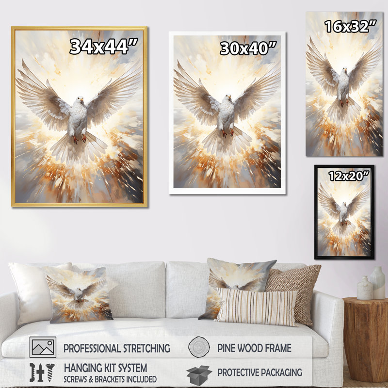 «Christianity Dove Descent From Paradise» - Impressions sur toile Christianisme, H 32 po x l 24 po x P 1 po