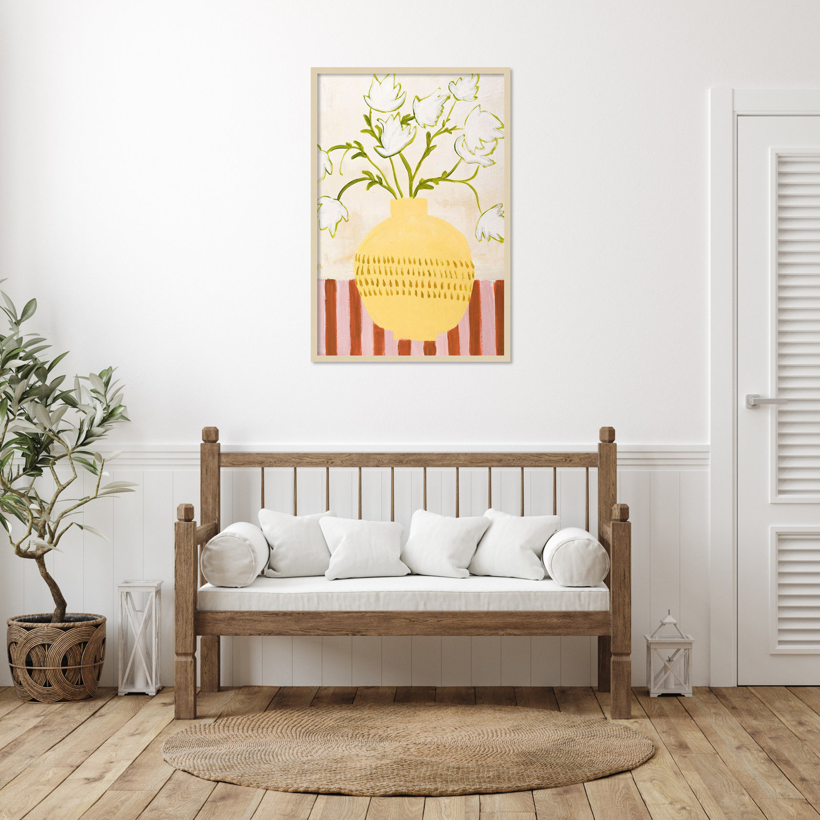 Yellow Vase Print by Design Fabrikken, 41" H x 28" W, Brown