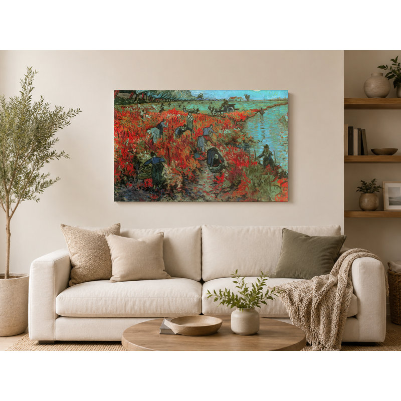 The Red Vineyard (1888) - Art mural sur toile paysage, 30" W x 20" H