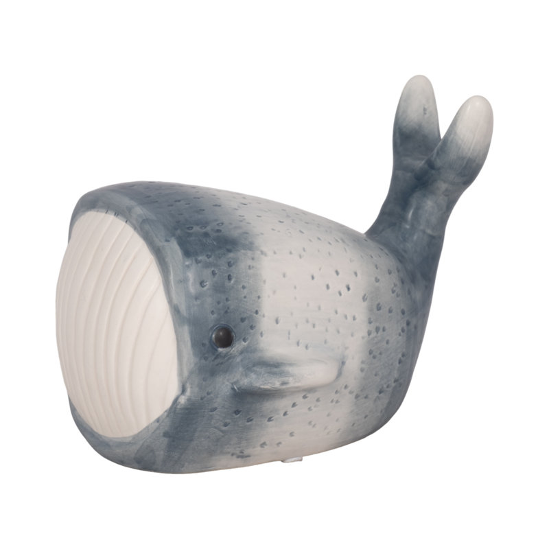 Blue Whale Decor, Blue/White, 6" H x 8" W x 6" D