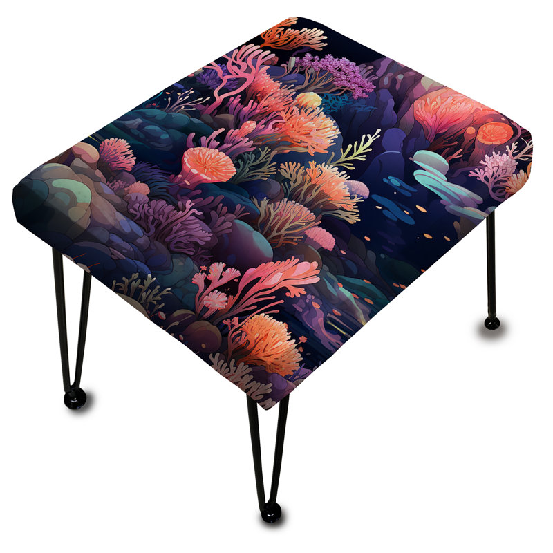 Rose sous-marin corail Dreamscape - repose-pieds rectangulaire bord de mer