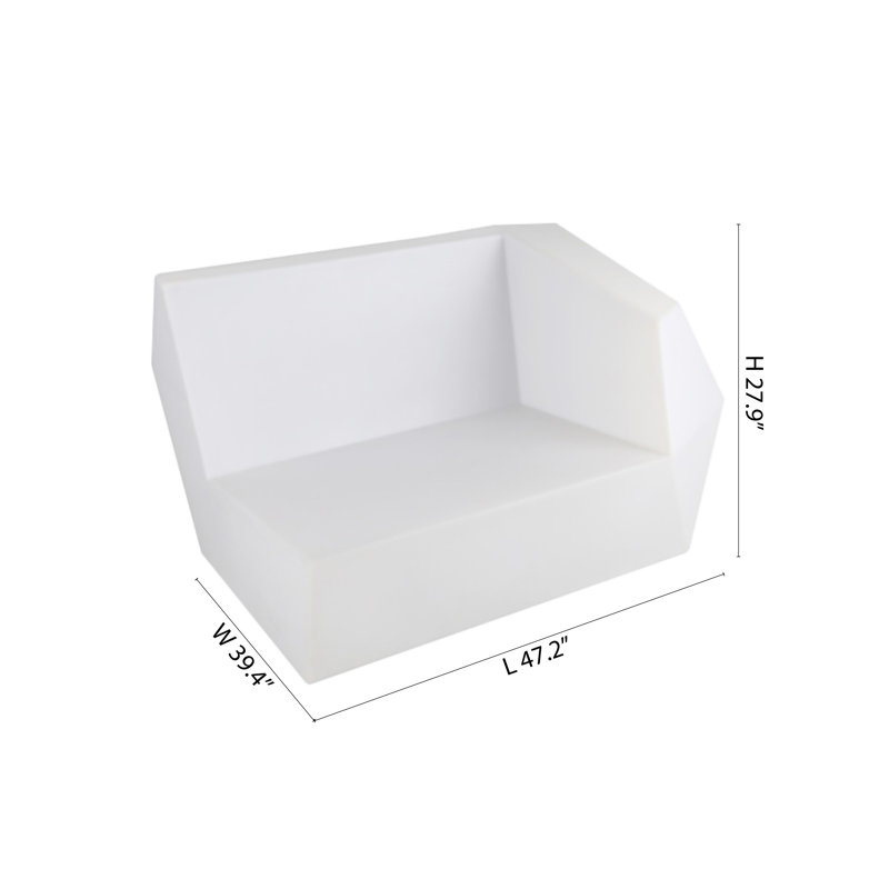 Chaise moderne blanc mat à lumière DEL