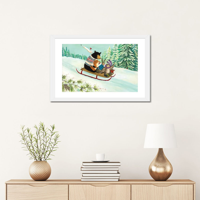 "A wintry Tantivy" par Jahn Vashti, reproduction d’art, Blanc, H 16 po x l 24 po x P 1 po, Papier encadré blanc