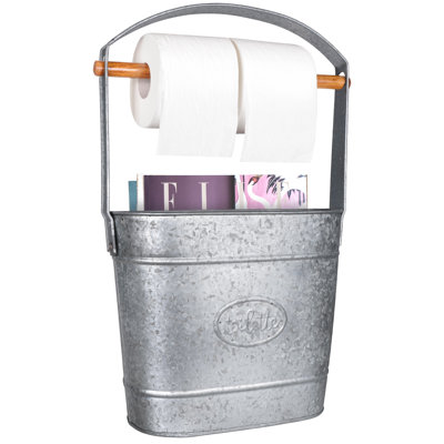 Autumn Alley Free Standing Galvanized Rustic Farmhouse Toilet Paper Holder