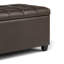 Banc/repose-pieds avec rangement rectangulaire de style transitionnel de 84 cm de large revêtu de cuir végan capitonné-127355392
