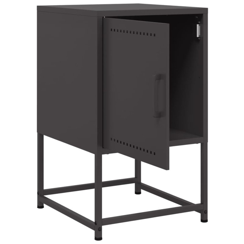 Ensemble de 2 tables de chevet vidaXL en acier noir 14,2 po x 15,4 po x 23,8 po, Ensemble de 2