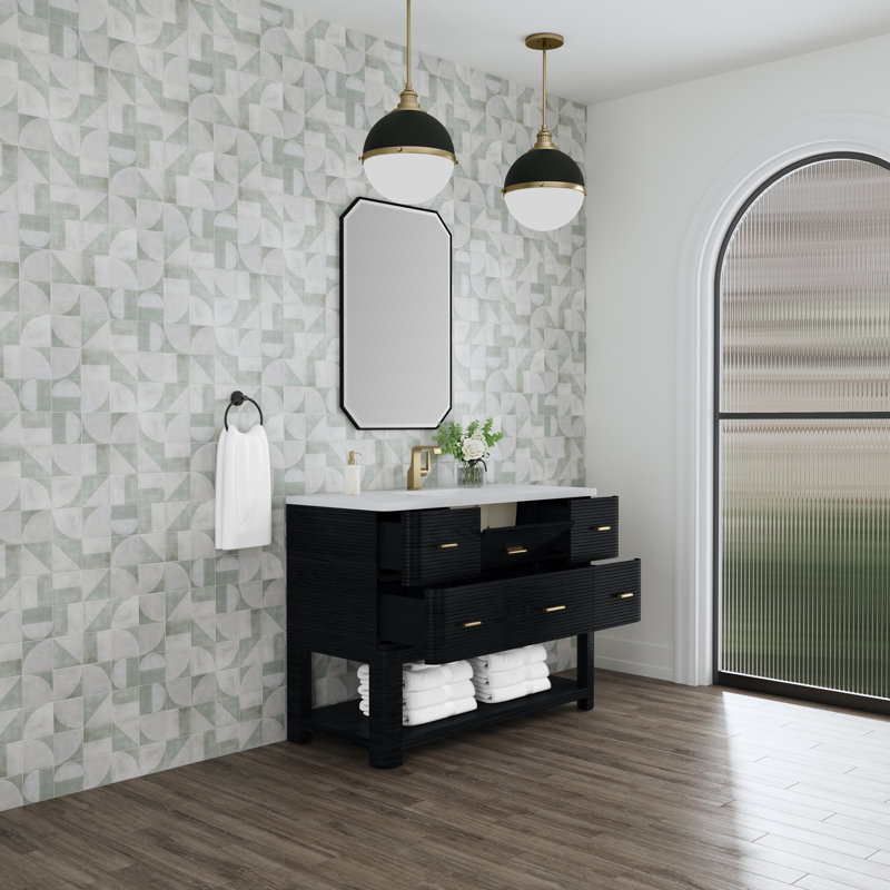 Lucian 48'' W Single Vanity, White Zeus
