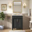 Meuble-lavabo 24 po avec lavabo intégré en céramique, meuble-lavabo simple avec 2 portes et meuble-lavabo simple pour petite et moyenne salle de bain-1162019327