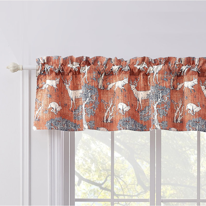 Greenland Home Fashions Menagerie Window Valance – 16" H Lined Polyester Curtain With 3" Rod Pocket And 2" Header, 84" W