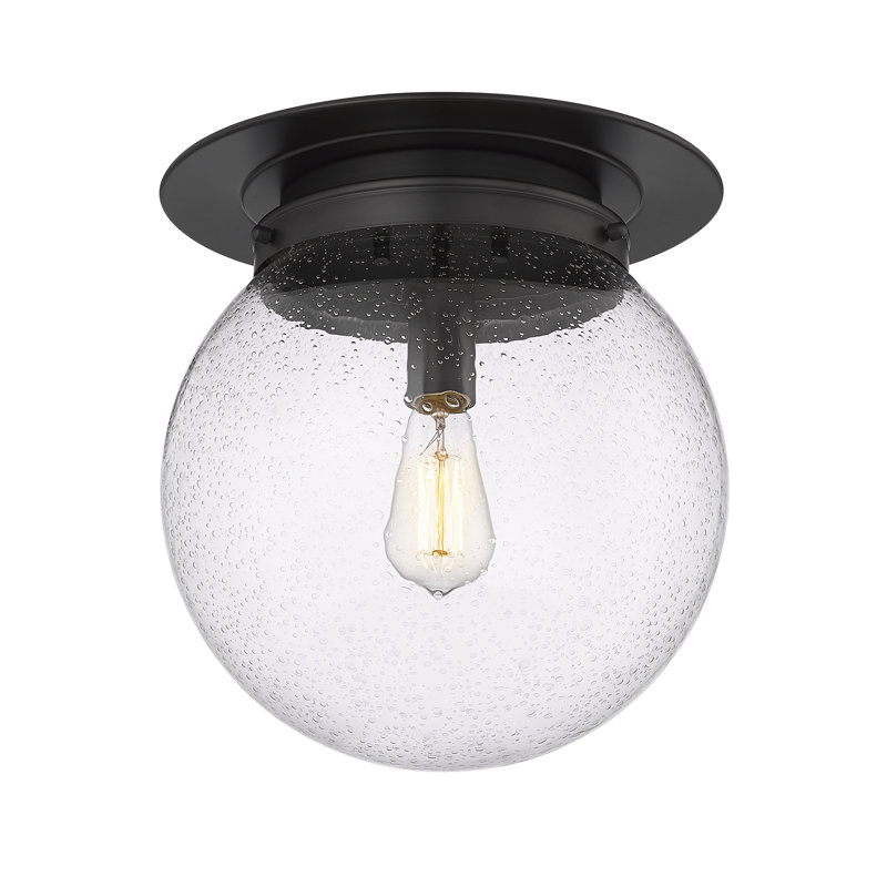 Torreys 1 Light Flush Mount, H 14 po x l 13 po x P 13 po, Noir mat