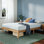 Lit plateforme 12 "en bois massif avec lattes en bois, aucun sommier requis