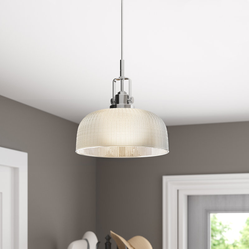 Luminaire suspendu en forme de dôme à 1 lumière Wortman