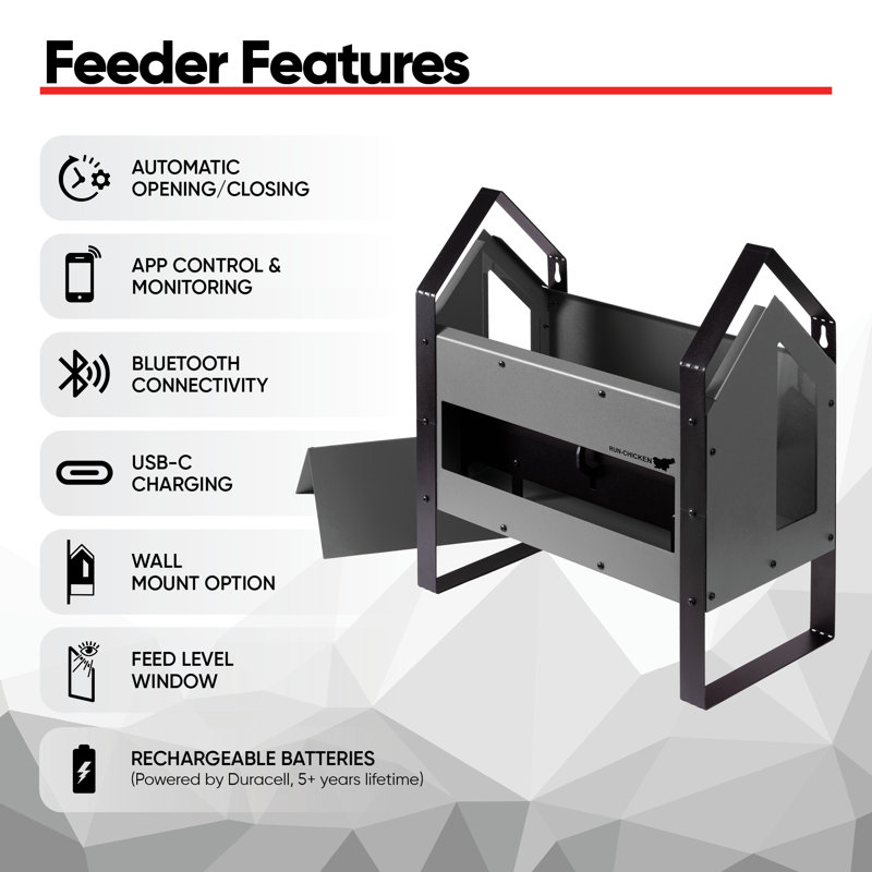  RUN-CHICKEN - Automatic Go Feeder (Gray), Gray