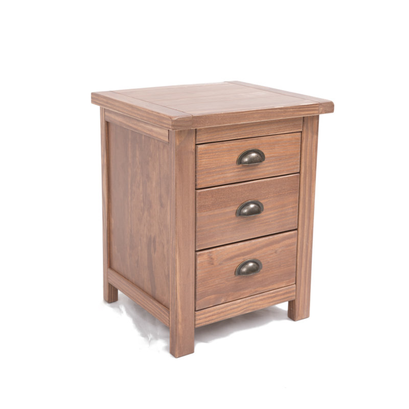German 45cm W Solid + Manufactured Wood Bedside Table