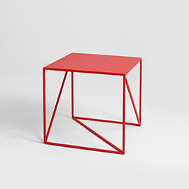 Quiana Frame Coffee Table, H45 x L50 x W50cm, Red