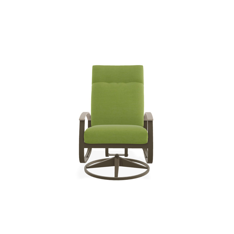Chaise de patio pivotante avec coussins Askar, Mélange indigo, Bois de plage texturé, Désert P60